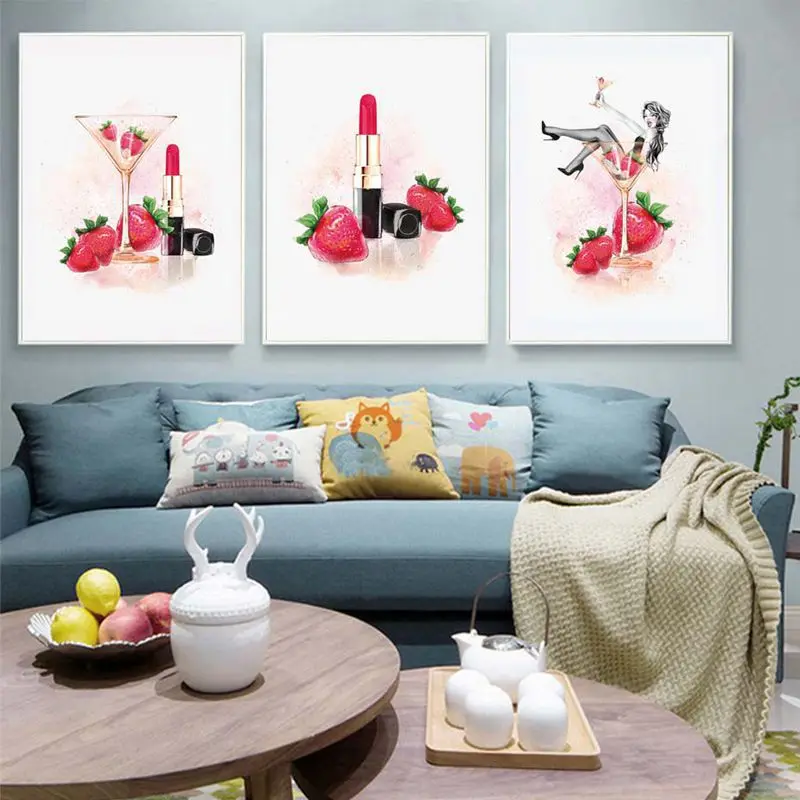 

Still Life Unframed Modern Canvas Printings Girl Bedroom Decoration Wall Art Pink The Flash Graffiti Art Minimalist
