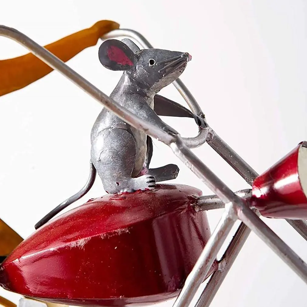 

Creative Animal Bicycle Courtyard Garden Decoration Windmill With Pole Vintage Bicycle Metal Wind Spinner Decoration