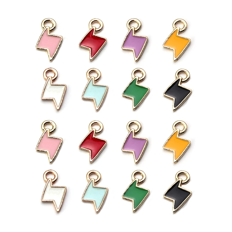 

10pcs Lightning Charm Cute Enamel Alloy Oil Drop Pendant DIY Earring Necklace Accesories Jewelry Making Charm