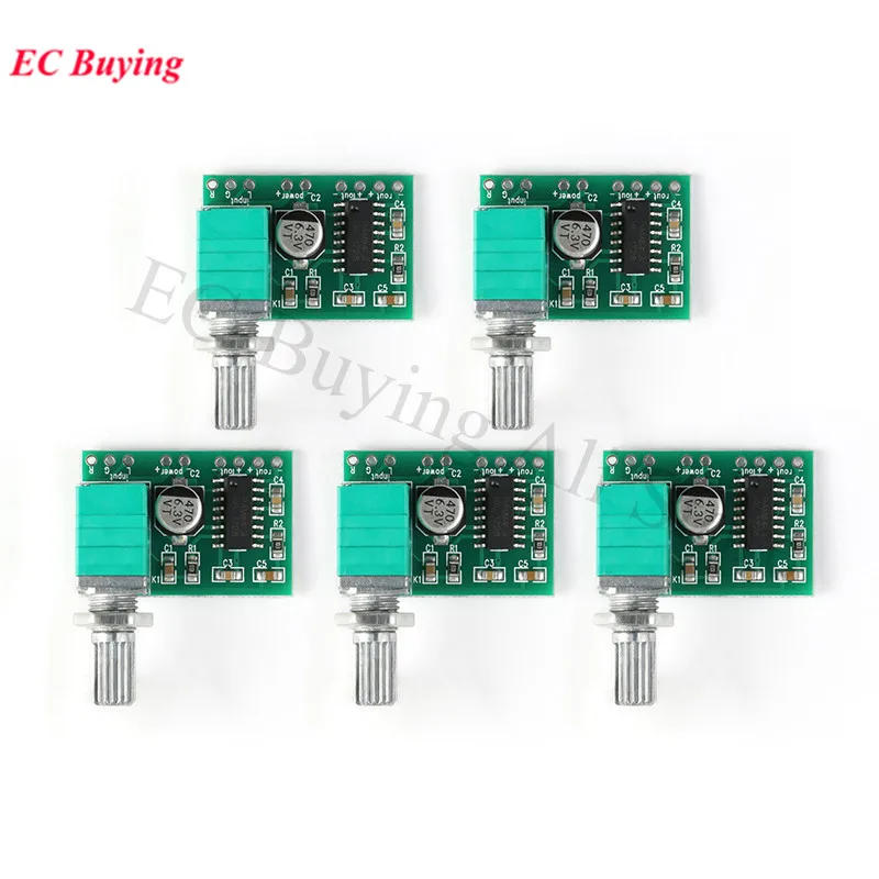 5pcs/1pc Mini PAM8403 Amplifier Module DC 5V 2 Channel USB Digital Audio Amplifier Board 2*3W Volume Control With Potentionmeter