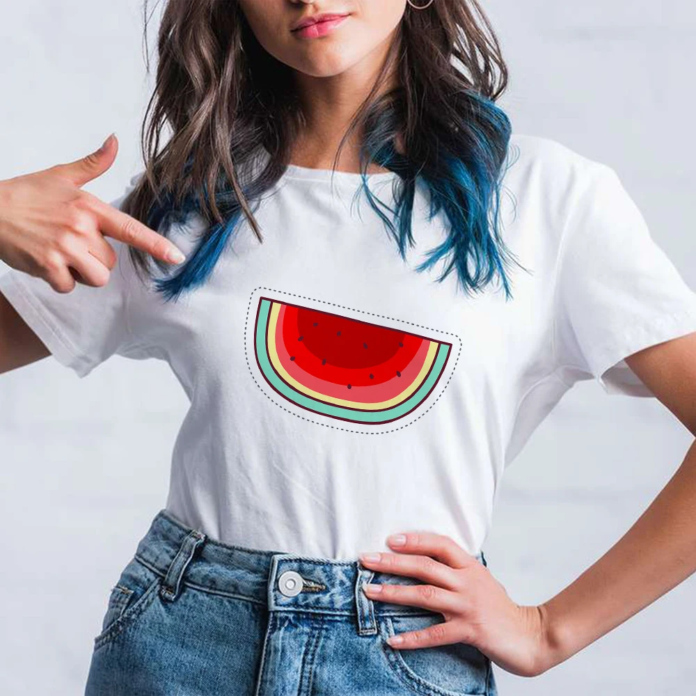 

Cartoon Graphic Women T Shirts Wholesale T Shirt Fashion Big Watermelon Clothes Streetwear Popular Retro Life Vintage Tshirt
