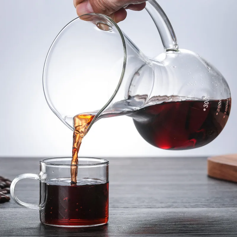 Портативный стеклянный чайник для кофе-машины высокотемпературный термостойкий