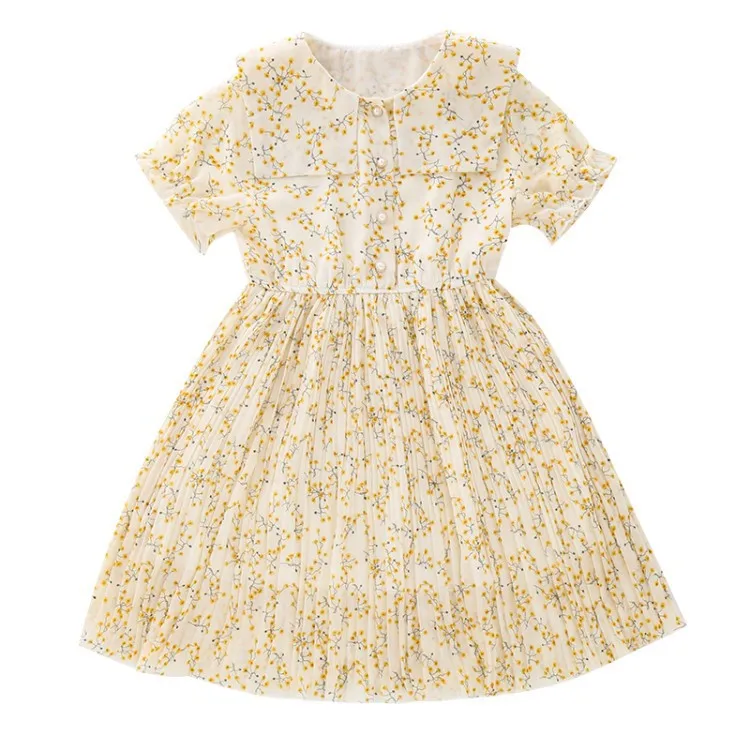 

Girls' Dress 2021 New Summer Children's Princess Dress Short Sleeve Chiffon Dress flower girl dresses for weddings