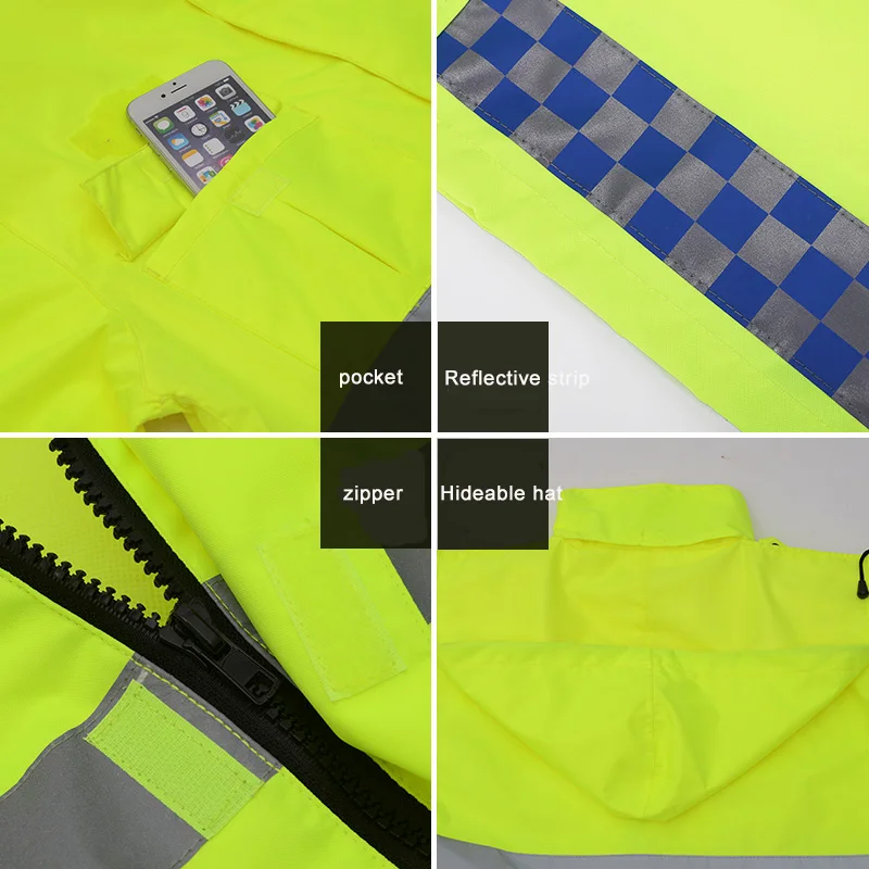 SFVest флуоресцентный желтый светоотражающий дождевик с высокой видимостью