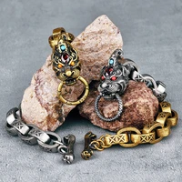 unicorn chinese dragon mens womens copper bracelet brass bangle punk hip hop for couple girl boyfriend jewelry gift wholesale