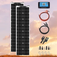 flexible solar panel 100w 12v bendable 100 watt 12volt solar panels charger off grid for rv boat cabin van car uneven surfaces