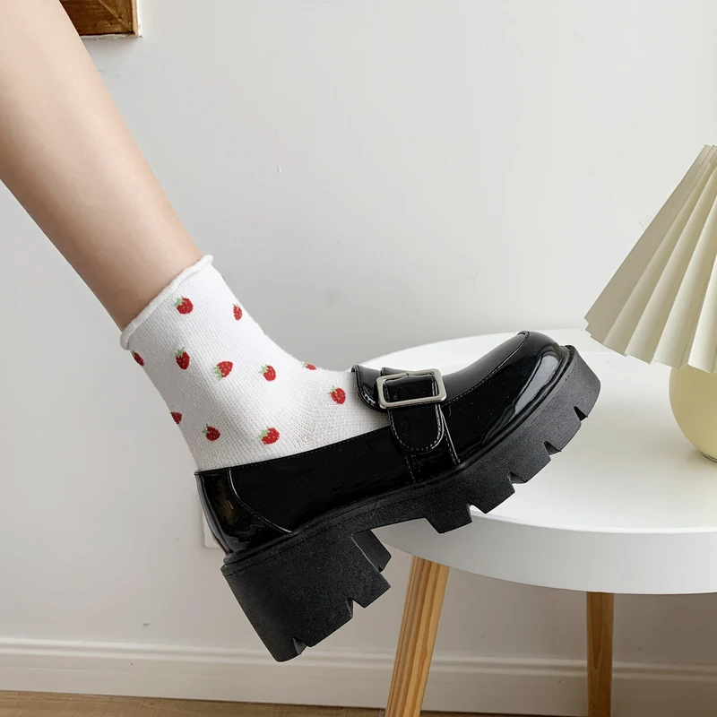 

Womens Derby Shoes Slip-on All-Match British Style Round Toe Casual Female Sneakers Flats Leather Summer Slip On New Preppy On H