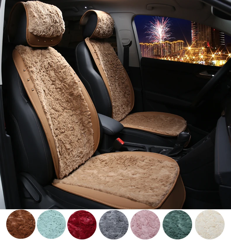 1 шт. зимний чехол для сиденья автомобиля теплый плюшевый кроличья шерсть