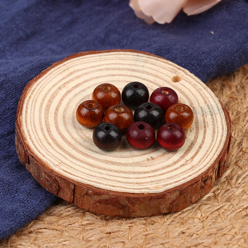 

Круглые натуральные деревянные Экологически чистые деревянные бусины-разделители для изготовления браслетов, украшений «сделай сам»