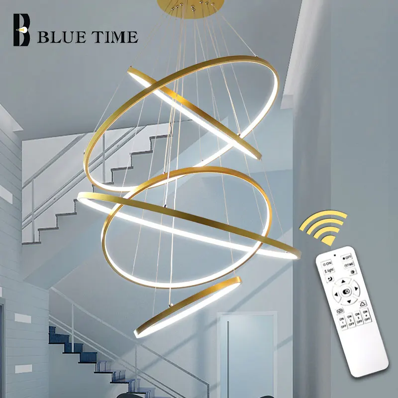 Современный подвесной светильник s для гостиной столовой спальни круглые кольца