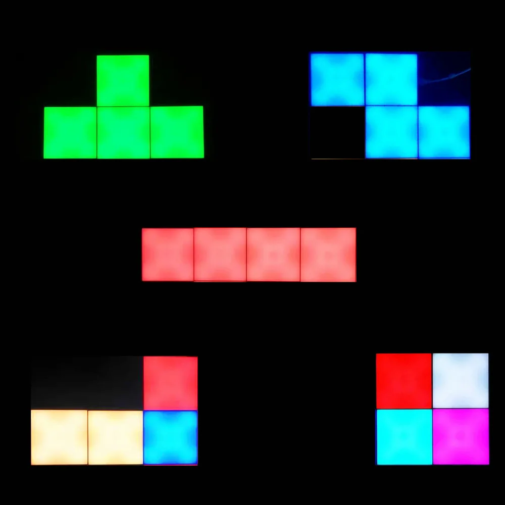 

USB Colorful Square Hexagonal For Tetris Modular Touch Sensitive Led RGB Night Light Honeycomb Quantum Wall Lamp Home Decoration