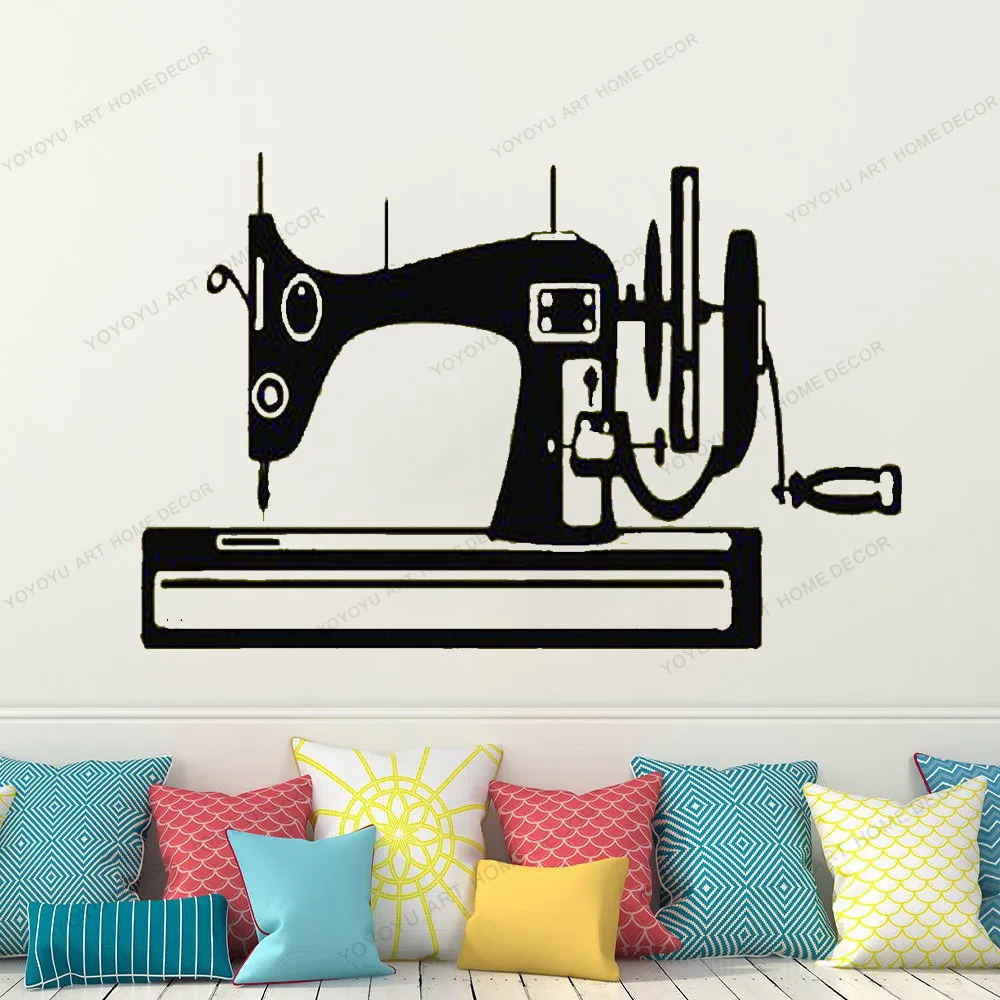 Наклейки на стены швейная машина Виниловая наклейка для Стикеры Вышивание Studio