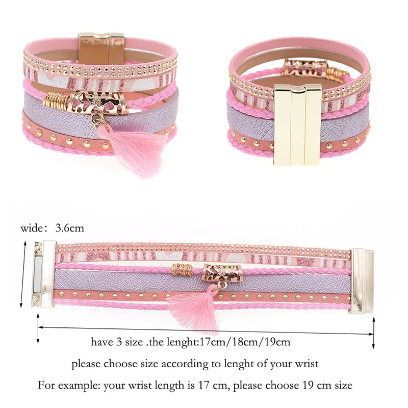 Кожаный браслет WELLMORE 4 цвета браслеты шармы для женщин украшения оптовая