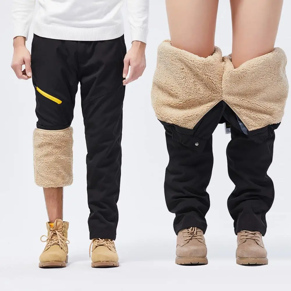Лыжные штаны для мужчин и женщин зимние водонепроницаемые флисовые сноуборда