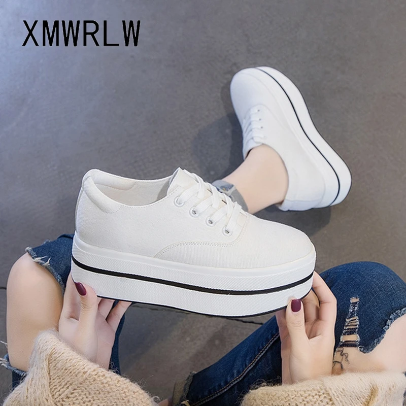 Женские массивные кроссовки Сезон весна лето 2020 года Дышащая парусиновая обувь