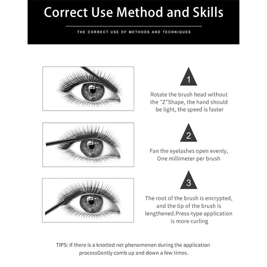 4d Шелкового волокна ресниц тушь для наращивание длительный ресницы длинные