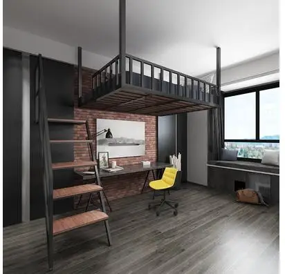 

European style iron hammock adult hammock multi-functional student bed modern simple floor tower apartment elevated bed hanging