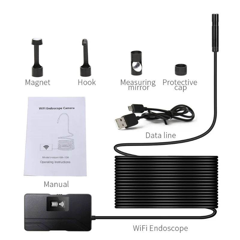 

Беспроводной Wi-Fi эндоскоп T3EF, 5,5 мм, 1080P