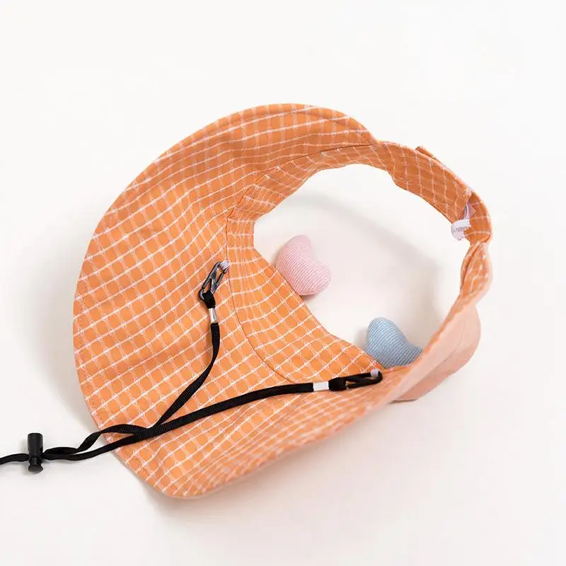 

2021 Summer solid color double love heart Visors Beach hat outdoor travel hat Sun Cap Hats for Child boy and girl 02