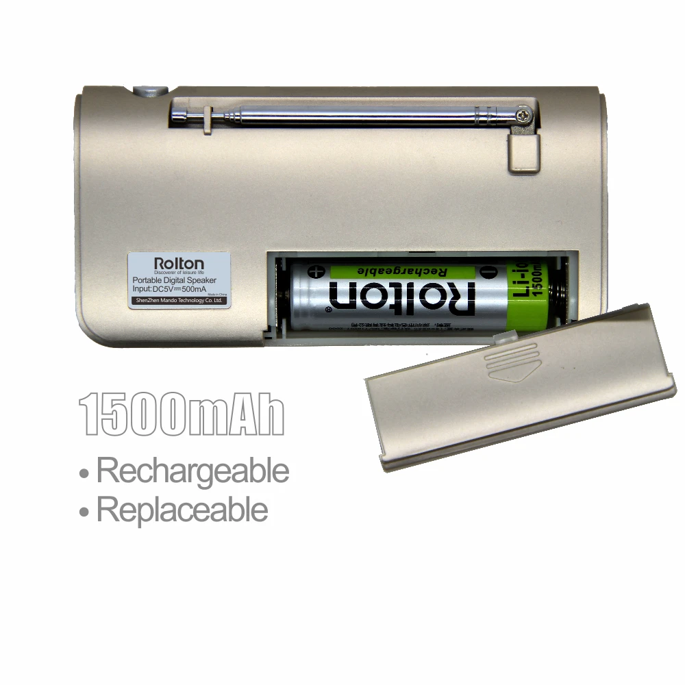Портативный fm радио фонарик Rolton T50 светодиодный дисплей с поддержкой tf карты