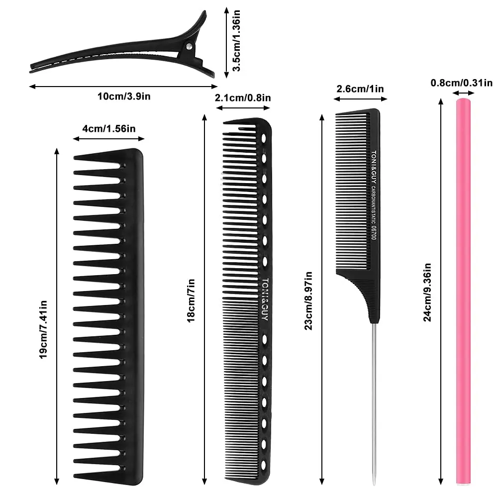 

Flexi Curling Hair Rods 30 Pcs 9.3 x 0.3'', Twist Foam Hair Rollers Heatless Wide Tooth Hair Comb Rat Tail Comb 2 Pcs Hair Clips