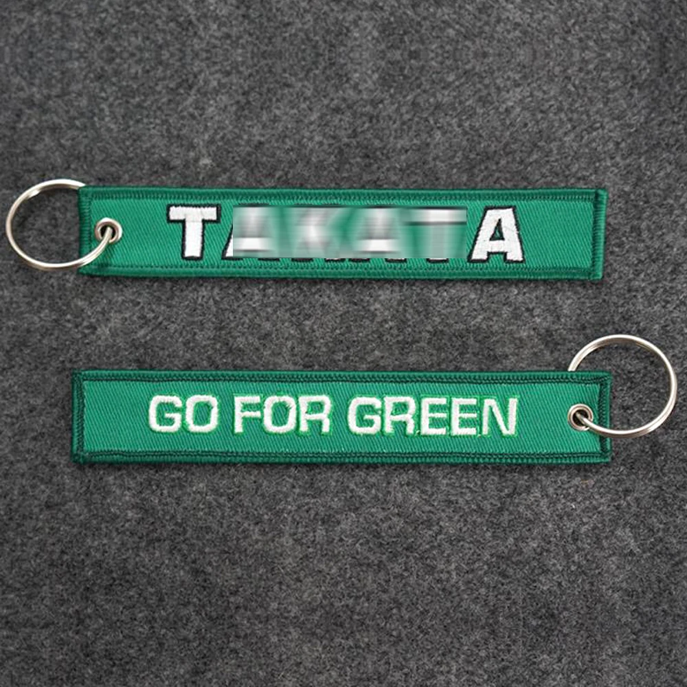 JDM стиль мотоцикл автомобили брелок ткань двойная вышивка Go для зеленый турбо
