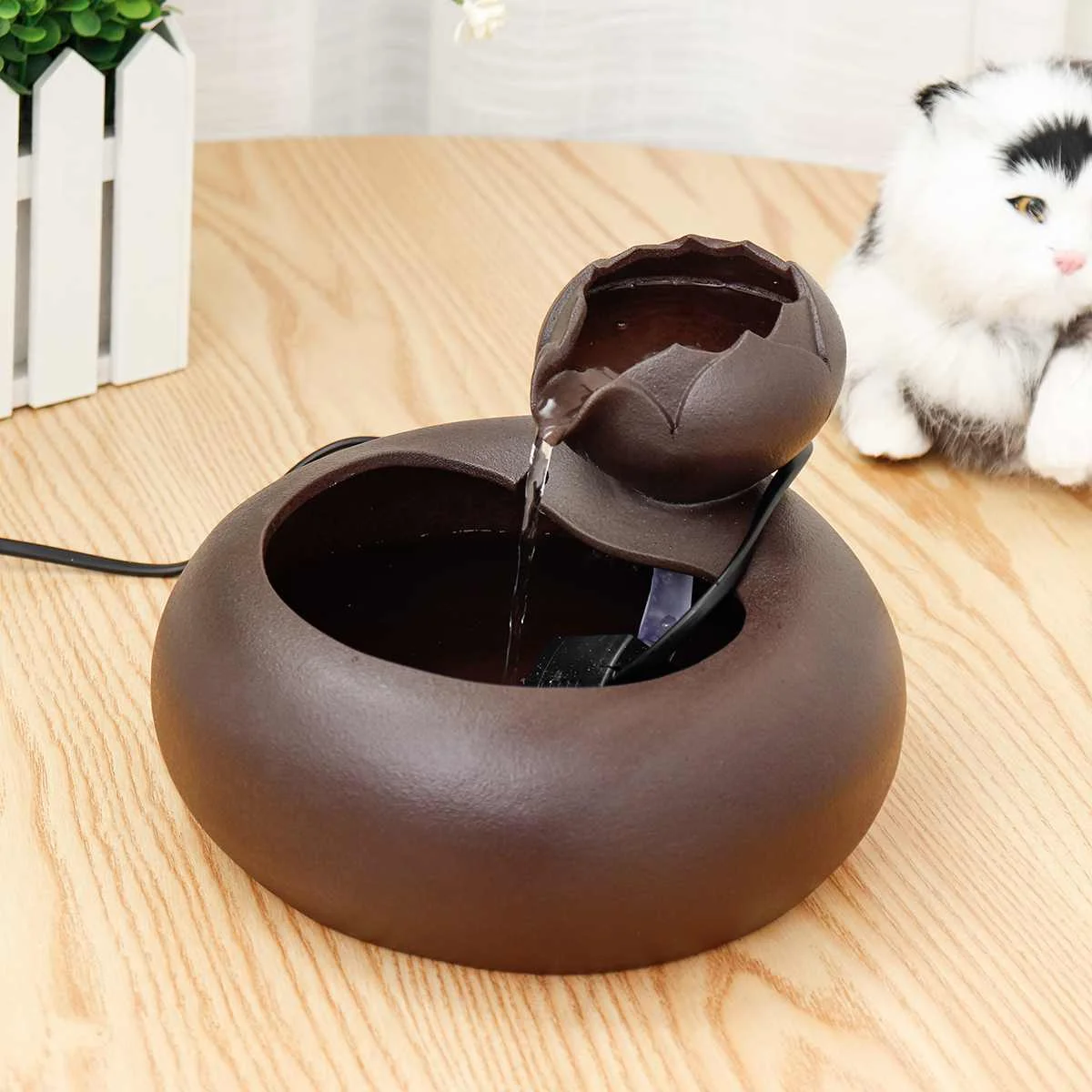 USB Электрический собачий Кот керамический 1.3L кошачий фонтан питомец поилка чаша автоматический цикл питьевой Диспенсер инструменты с водяным насосом