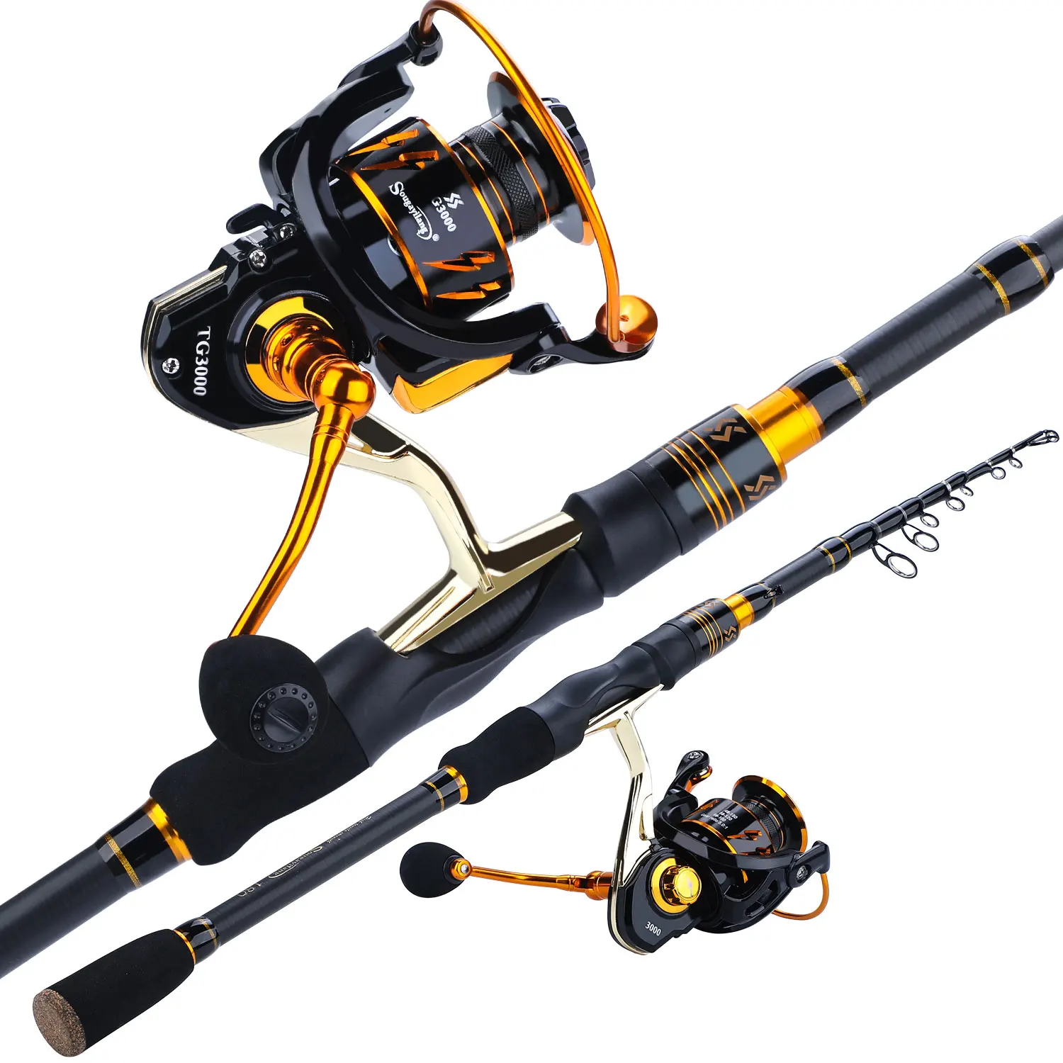 Рыболовная катушка Sougayilang телескопическая из углеродного волокна ультра