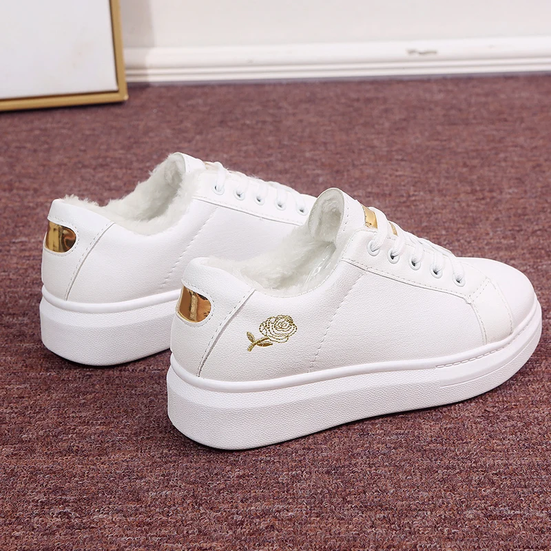 Новинка 2019 женская зимняя теплая обувь с бархатной подкладкой на шнуровке модные