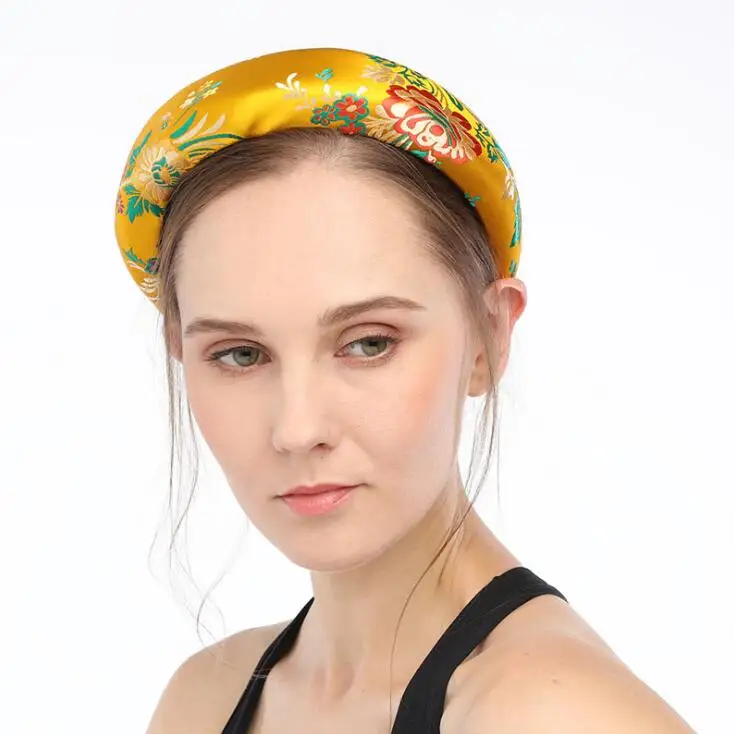 Женский обруч для волос ZA модный брендовый с бархатной вышивкой и цветами