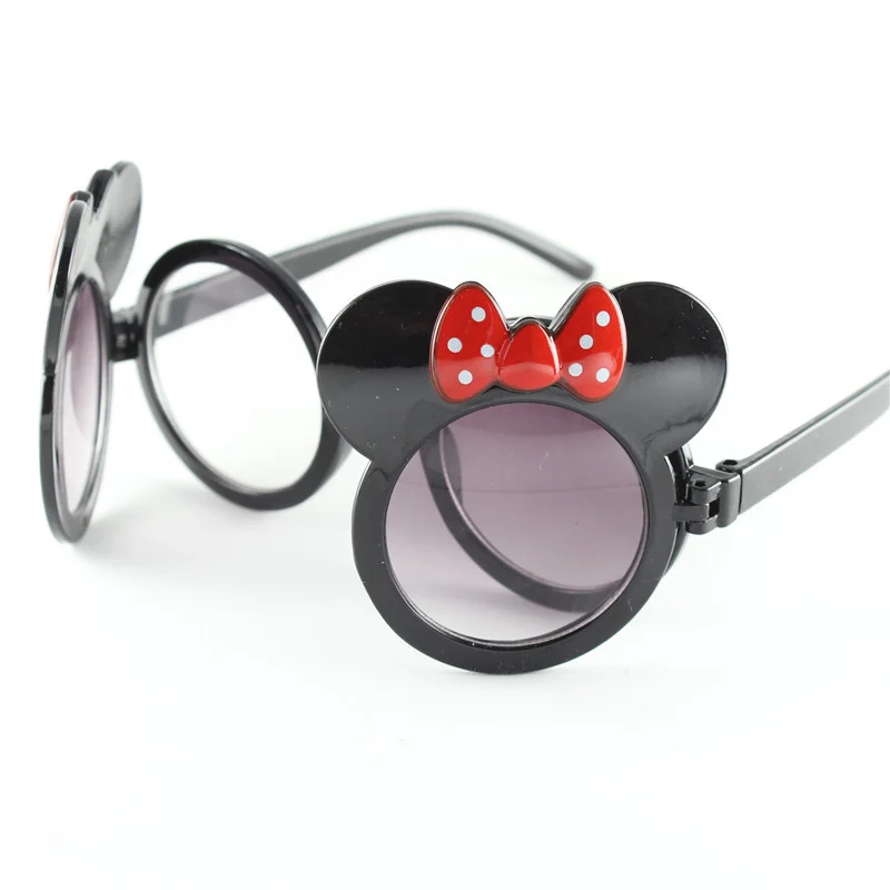 Mickey Disney Children's Sun Glasses Boys Girls Safety Kids Bow Sunglasses Flip Visor Mirror UV Protection Baby Eyewear Gift Toy |