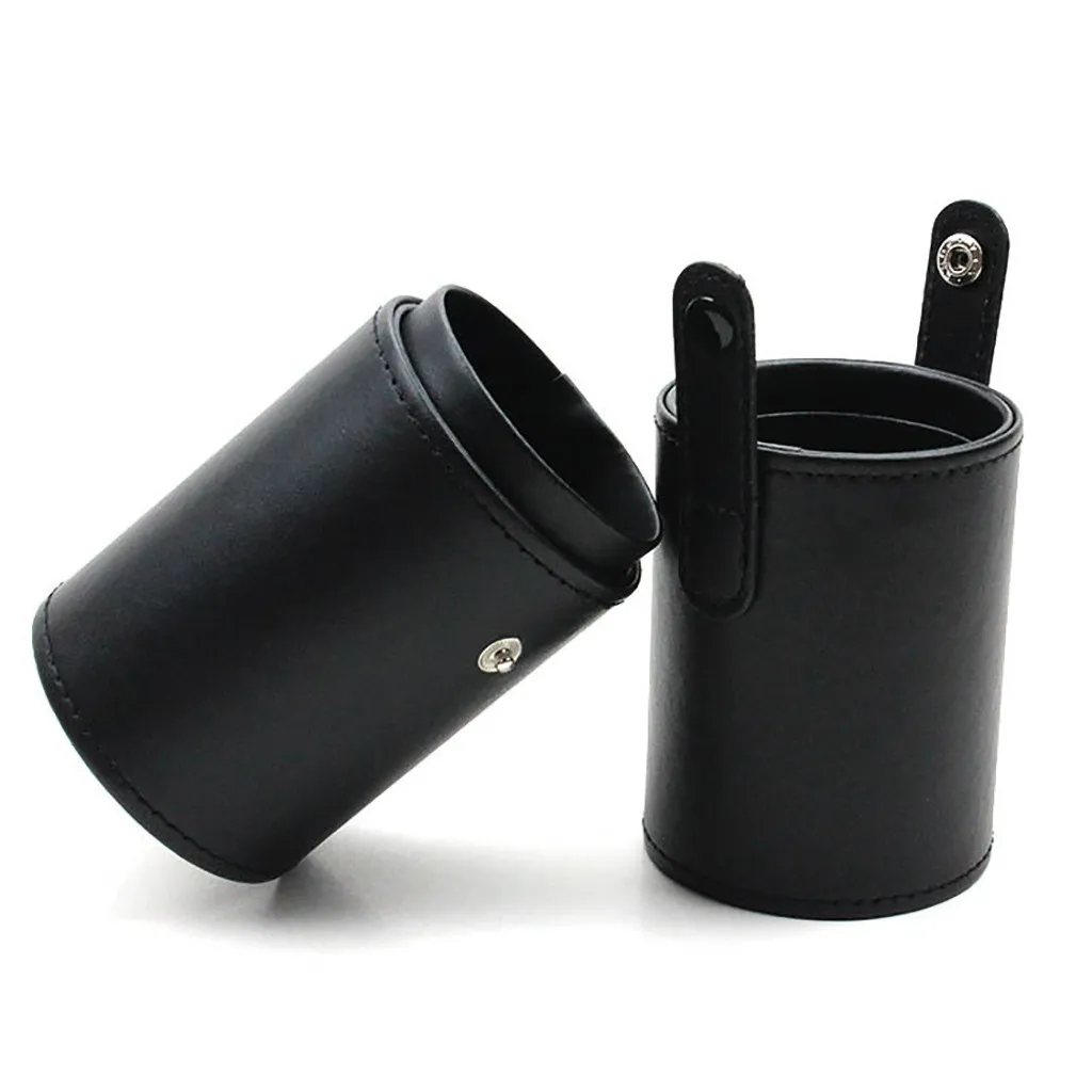 1Pcs Makeup brush Holder Fashion PU Convenient Portable Leather Cosmetic Brush Cup Pen Container Case Tube Storage Box#YL5