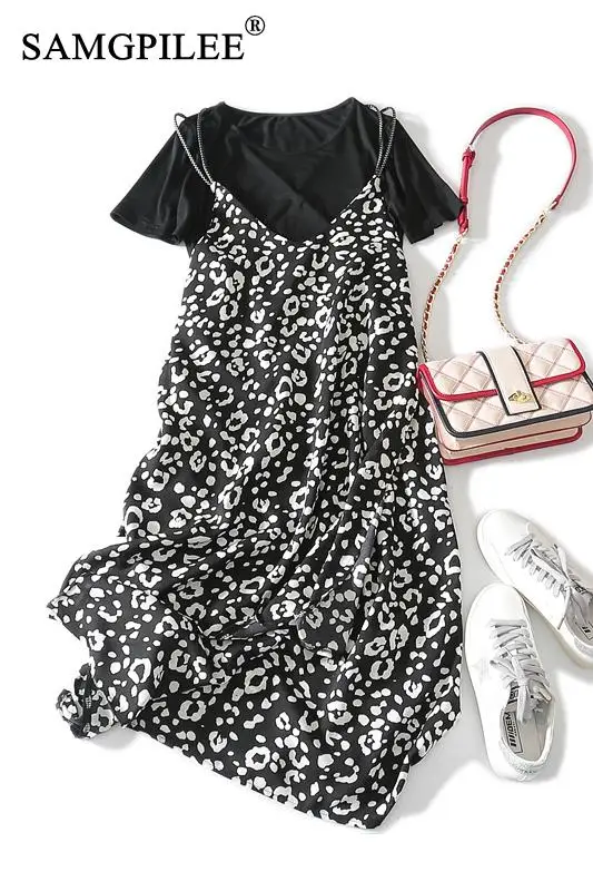 

2 Piece Sets Womens Outfits Short Sleeve Office Lady Women Summer Clothing O-neck Mid-calf Plus Size Two Piece Sets Vadim 4XL