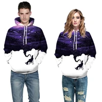 starry sky 3d digital printing autumn mens and womens hooded sweater plus size loose lovers baseball uniform