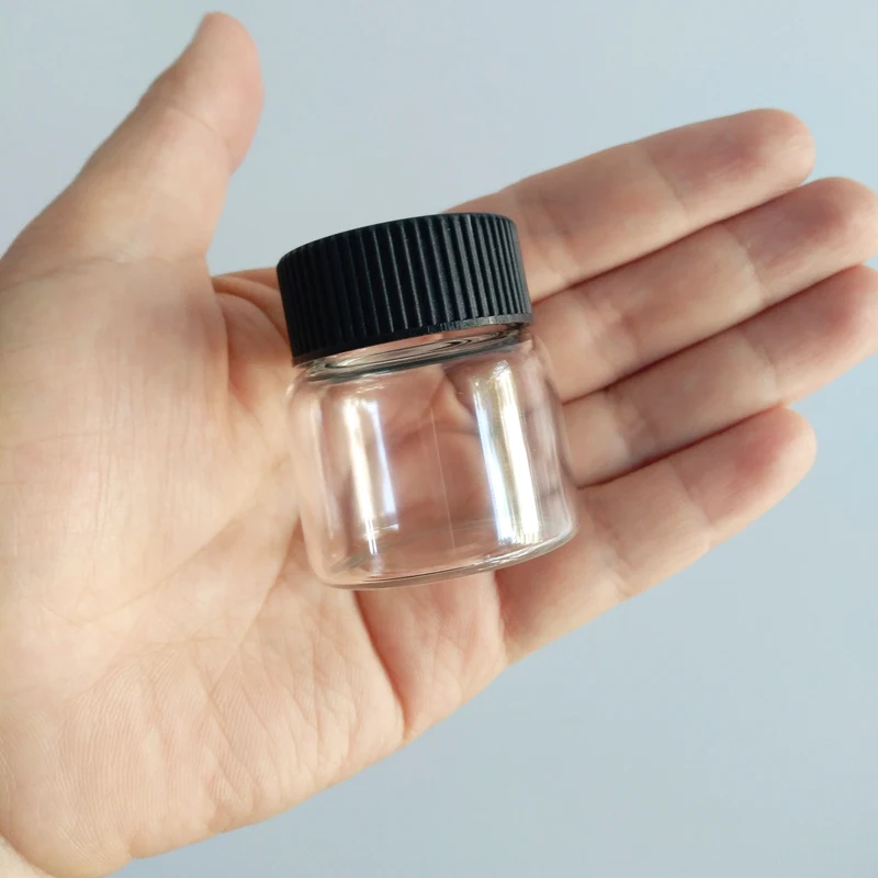 20 мл стеклянные флаконы милые с черной откручивающейся крышкой пустые бутылки