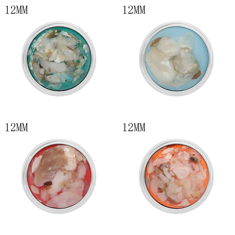 

Resin 12mm Metal snap button DIY jewelry KS2050