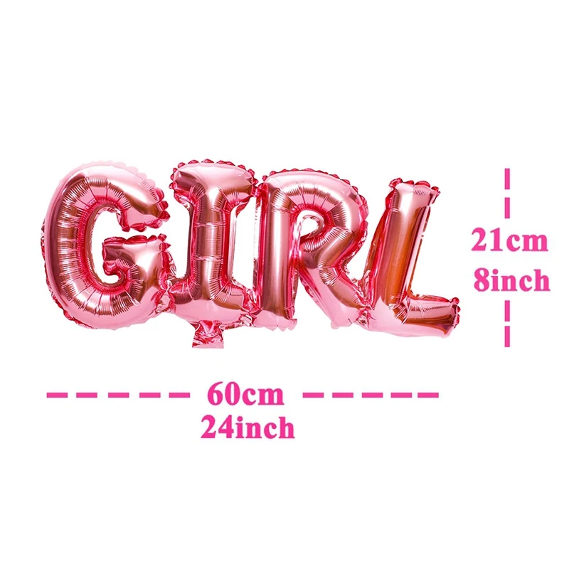 girl 5 шт. милый ребенок душ Фольга воздушные шары Babyshower игры Декор Платье для крестин; украшения его мальчик девочка Пол раскрыть Вечерние - Цвет: girl