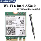 Беспроводная Двухдиапазонная Wi-Fi карта 6E AX210 M.2 NGFF 2400 Мбитс для Intel AX210NGW 2,4 ГГц5G 802.11ax Bluetooth 5,2 Wi-Fi сетевая карта