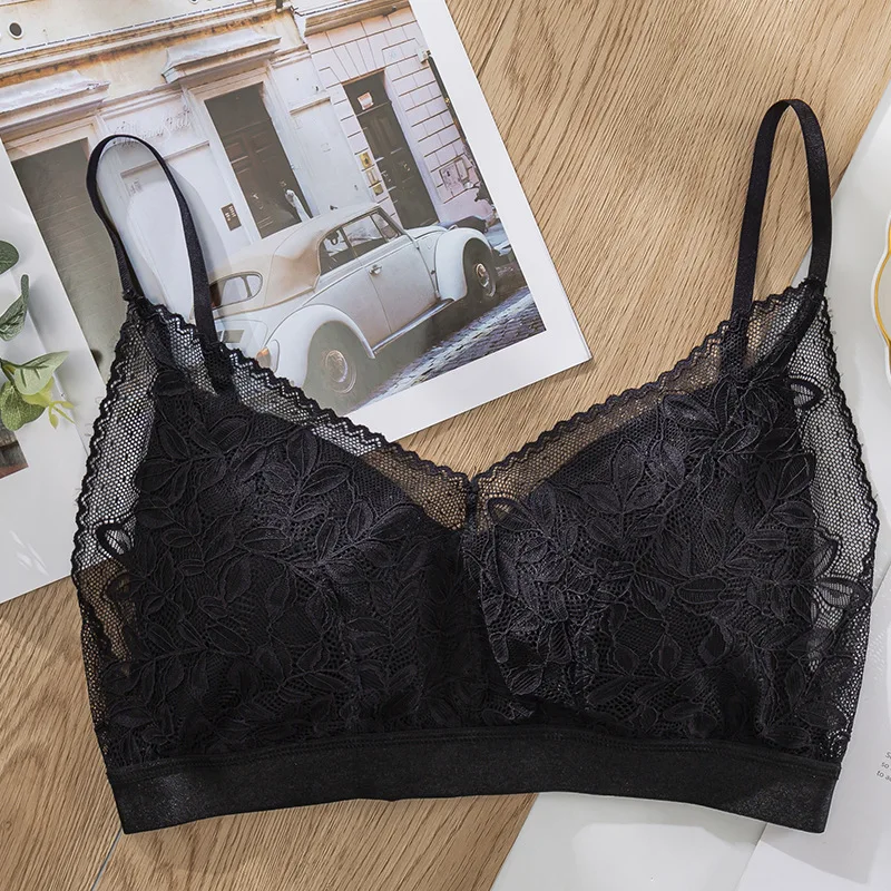 

Sexy Backless Vest Women Lace Wirefree Bra Seamless Girls Underwear Thin Cup Bras Lingerie Comfort Bralette Padded Brassiere