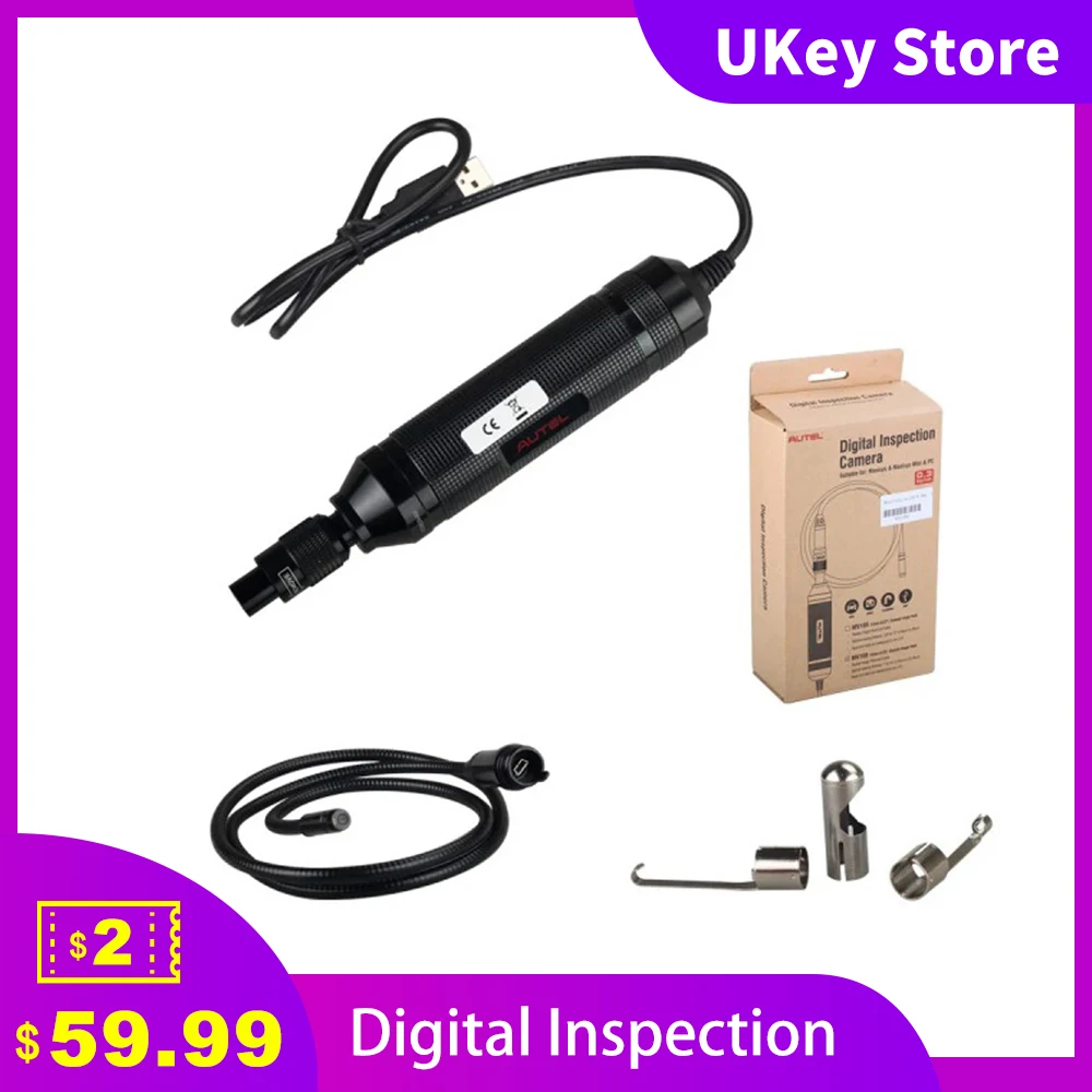 For Autel MaxiVideo MV108 8.5mm Digital Inspection Camera for MaxiSys Tablet Kit work with MaxiSys Series Products or PC