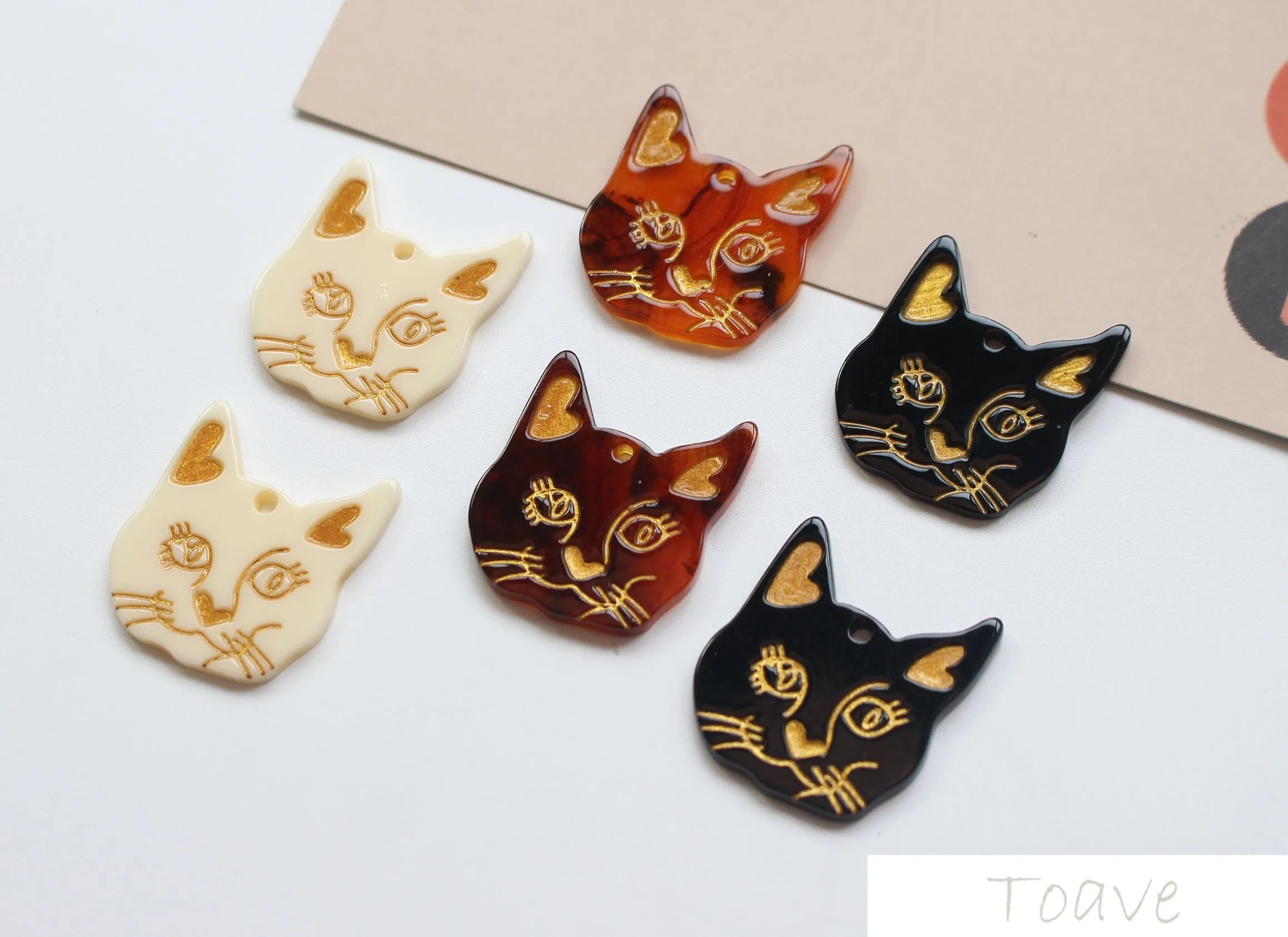 Кот голова Xiao Мао ацетат фотоподвеска diy серьги ювелирные аксессуары|Ювелирная