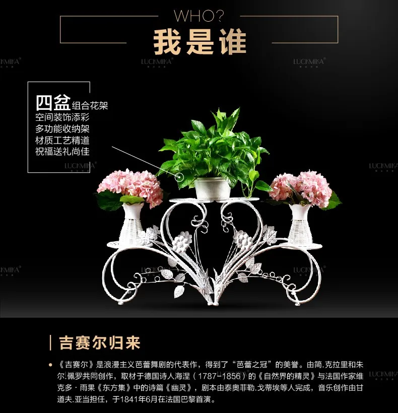 

European Tieyi Flower Frame, Multi-storey Living Room, Ground Flower Frame, Ground-centered Flower Frame