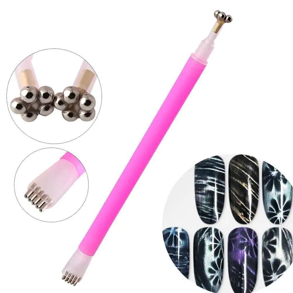 

Nail Art Tool Dual-ended Cat Eyes Magnet Pen Magical Stripe DIY Gel Grid Flower Manicure Stick UV Dropship Magnetic T Q1Y2
