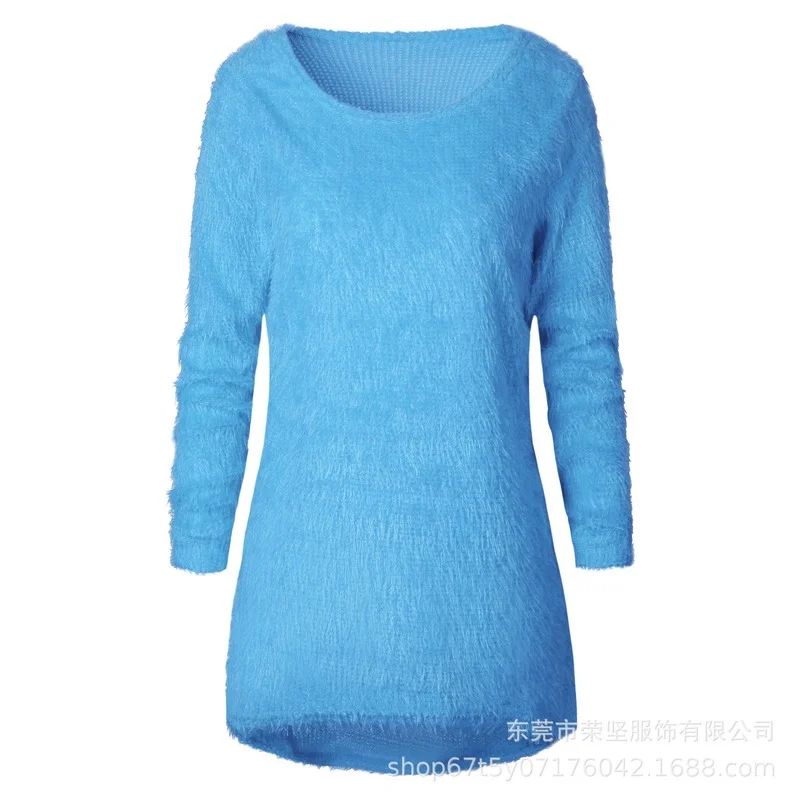 

Autumn and winter fashion women's clothing, knitted autumn and winter plush blouses, women's warm clothes trend