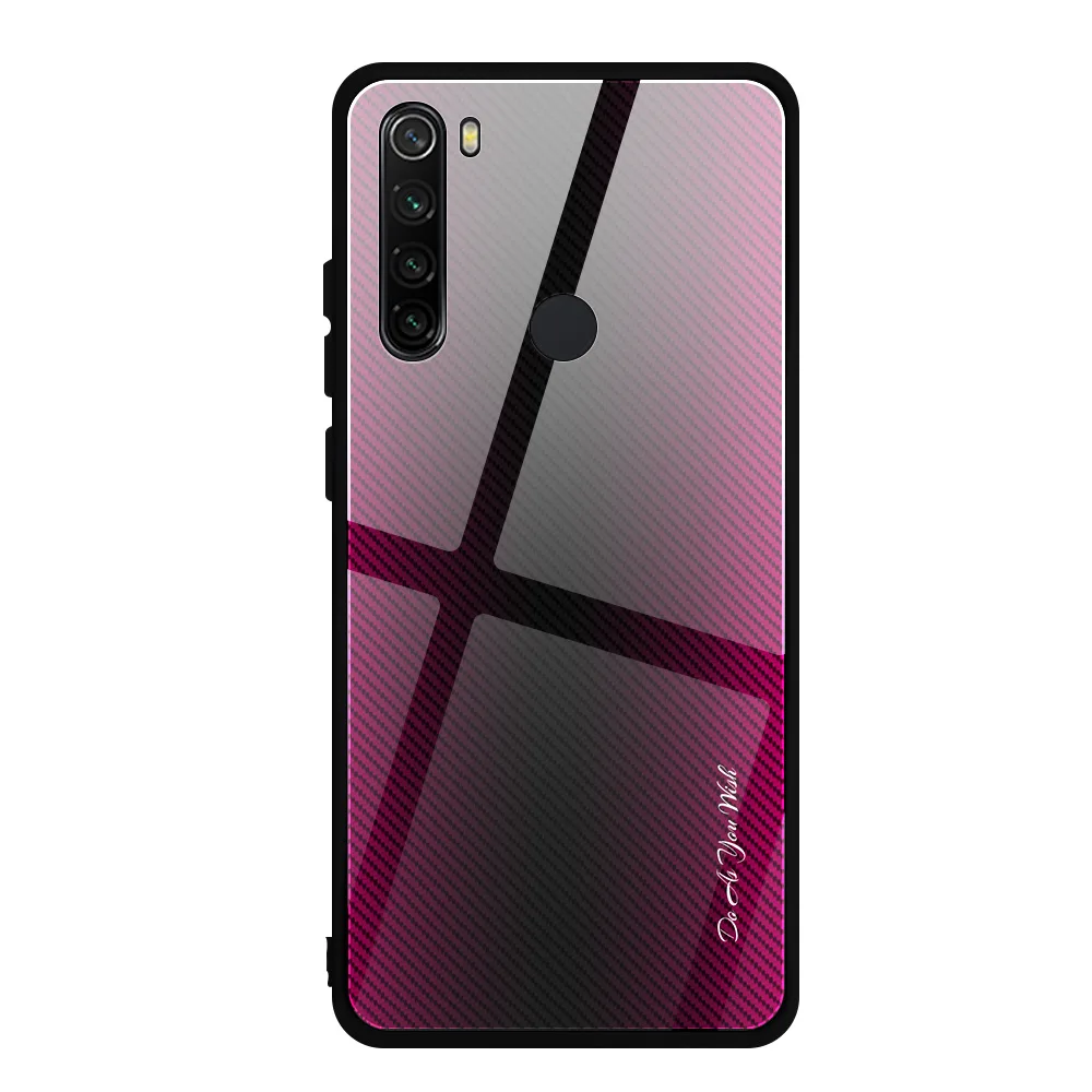 WL-4 Чехол из закаленного стекла для Xiaomi Redmi Note 8, Ударопрочный Мягкий каркас, жесткая стеклянная задняя крышка для Xiaomi Redmi Note 8 Pro - Цвет: WL-4
