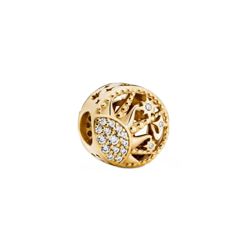 

2020 Spring New 925 Sterling Silver Beads Sun Openwork Charms fit Original Pandora Bracelets Women DIY Jewelry