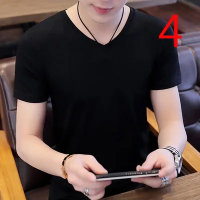 

Summer cotton round neck short-sleeved t-shirt men's thin section solid color mercerized cotton men's short-sleeved t-shirt