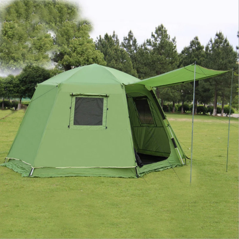 Палатка Автоматическая на 6 8 человек ультраяркая двухслойная с дождевиком и
