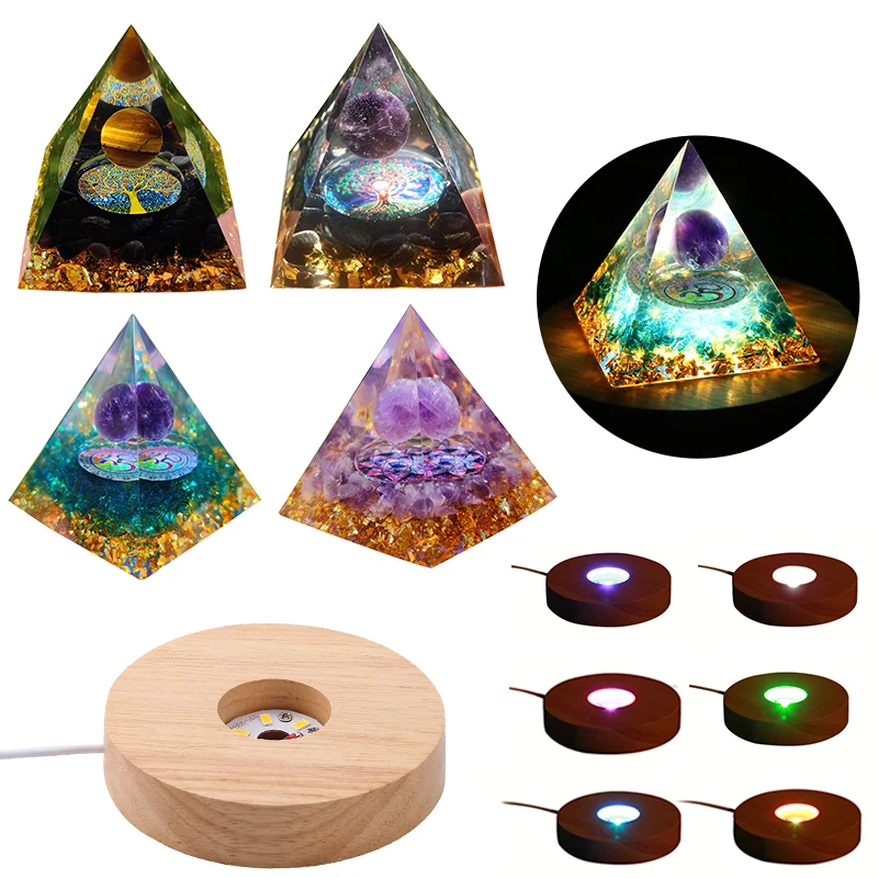 

5cmTree of Life Orgonite Pyramid Healing Crystals Energy Reiki Chakra Multiplier Amethyst Meditation Lucky Gather Wealth Stone
