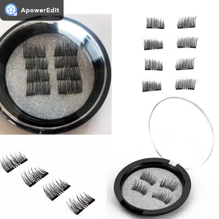 

New 8Pcs Magnet Mink Lashes 100% Magnetic Eyelashes Natural Hair False Eye lashes 3D Fake Lash Fluffy Faux Cils magnetique